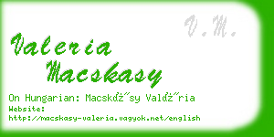 valeria macskasy business card